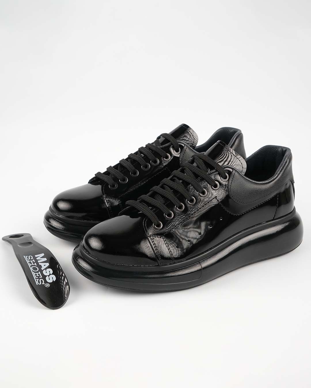 ROGO Model Hakiki Deri Erkek Sneakers — Siyah