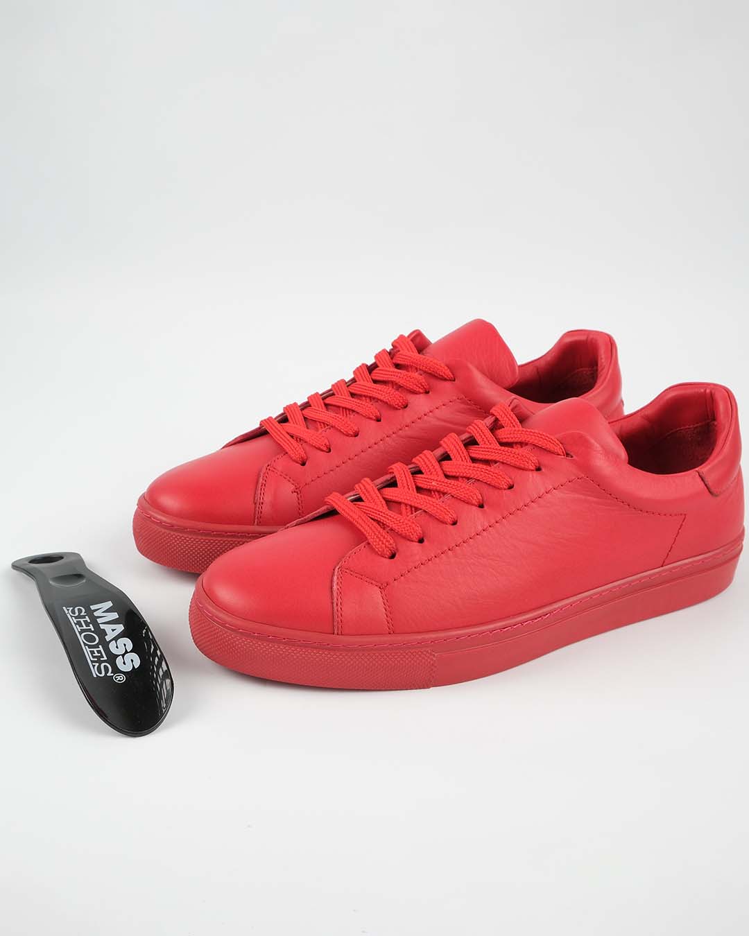 UGR Model Hakiki Deri Erkek Sneakers — Kırmızı