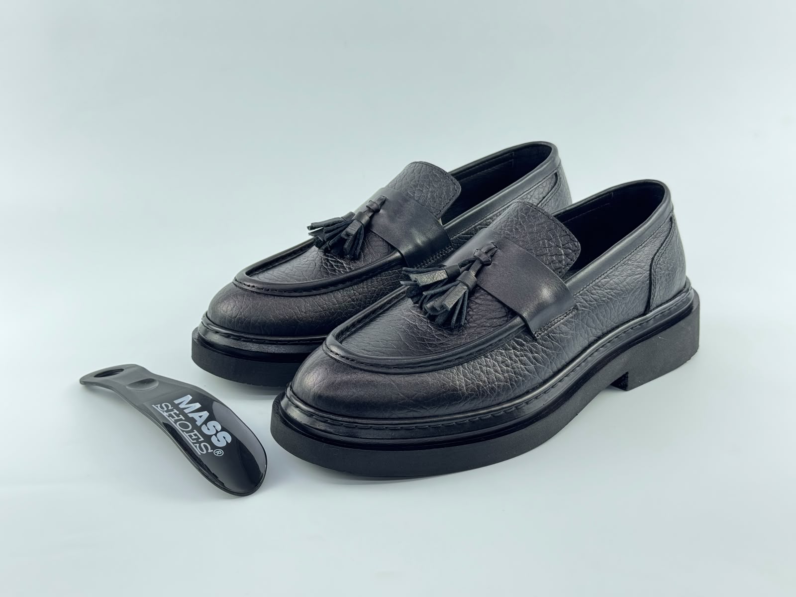 VEXO Model Hakiki Mexico Deri Erkek Loafer — Siyah