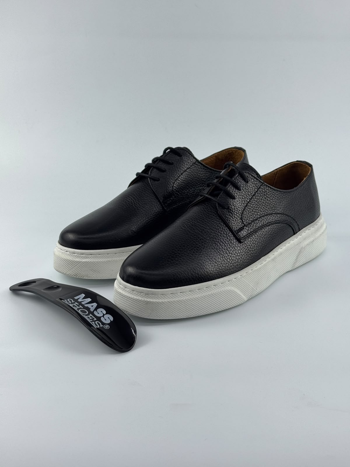 BEM Model Hakiki Deri Erkek Oxford — Siyah