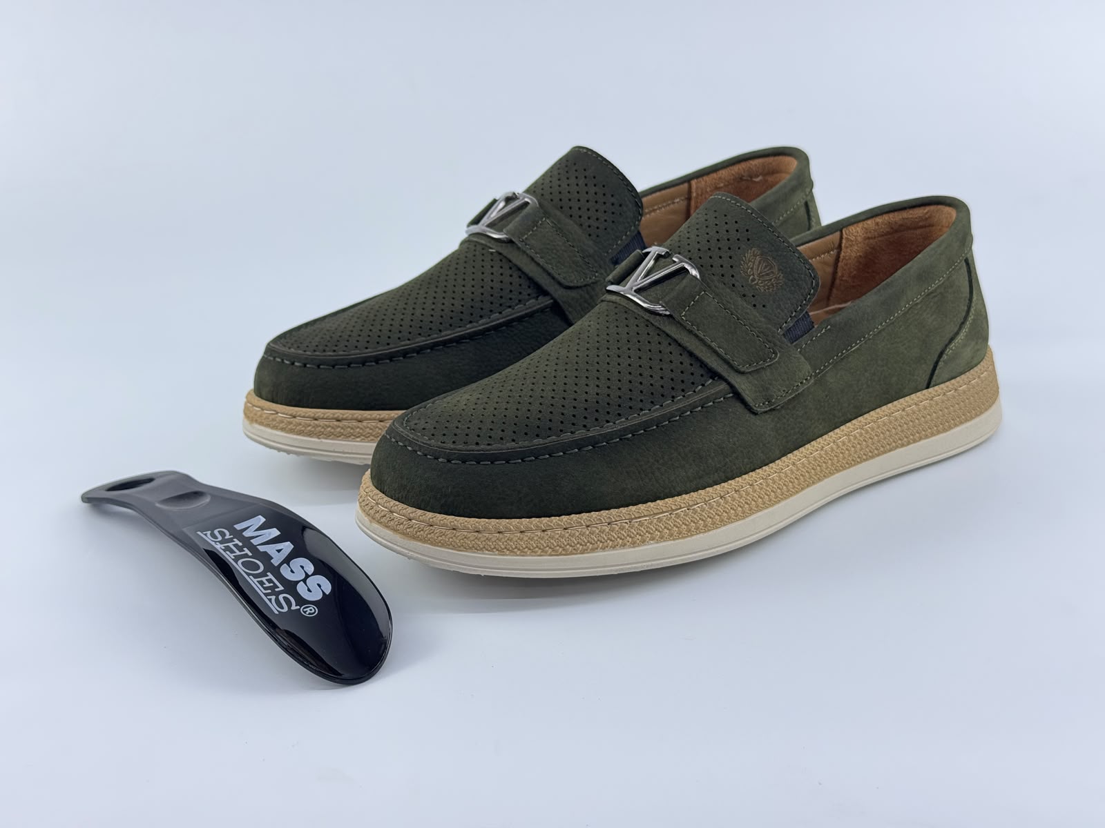 LOST Model Hakiki Deri Erkek loafer — Haki Yeşil
