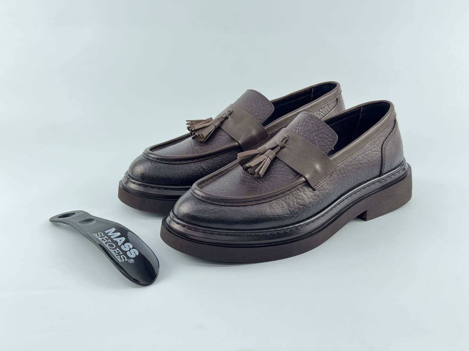 VEXO Model Hakiki Mexico Deri Erkek Loafer — Kahverengi