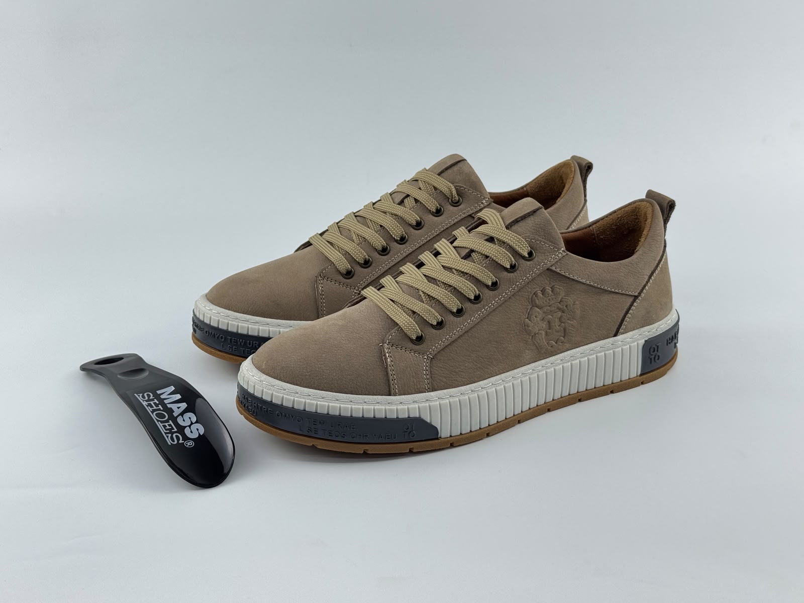 ARM Model Hakiki Deri Erkek Sneakers — Kum