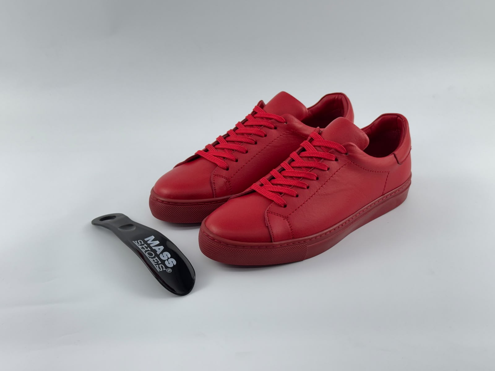 UGR Model Hakiki Deri Erkek Sneakers — Kırmızı